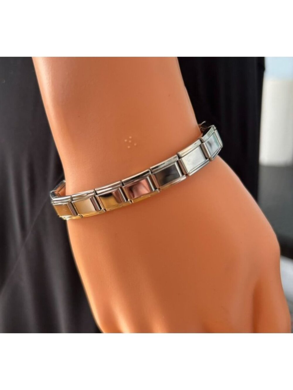 Vintage Manuel Zed Charm Bracelet Stainless Steel Expandable Links Puzzle Design - Picture 2 of 15